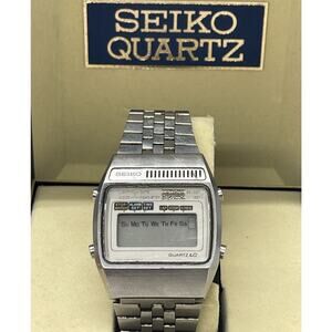 VTG 1978 Seiko A159-5009 LCD DIGITAL Chronograph Watch with Box Rare